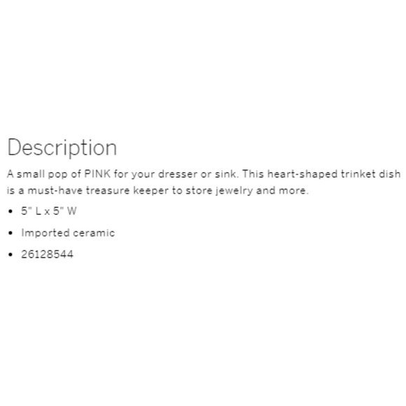 PINK VS ROSE GOLD HEART TRINKET DISH - Picture 8 of 9